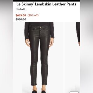 FRAME Le Skinny de Jeanne black leather pants